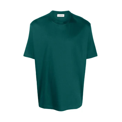 Lanvin Green Crewneck T-Shirt with Logo Embroidery. RM-TS0010-J207-H23