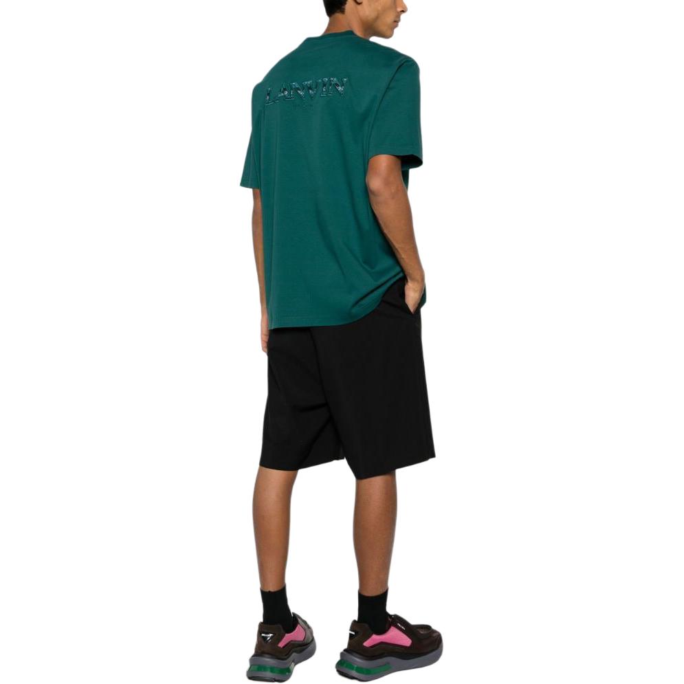 Purchase Lanvin Kaos Crewneck Hijau dengan Bordir Logo. RM-TS0010-J207-H23