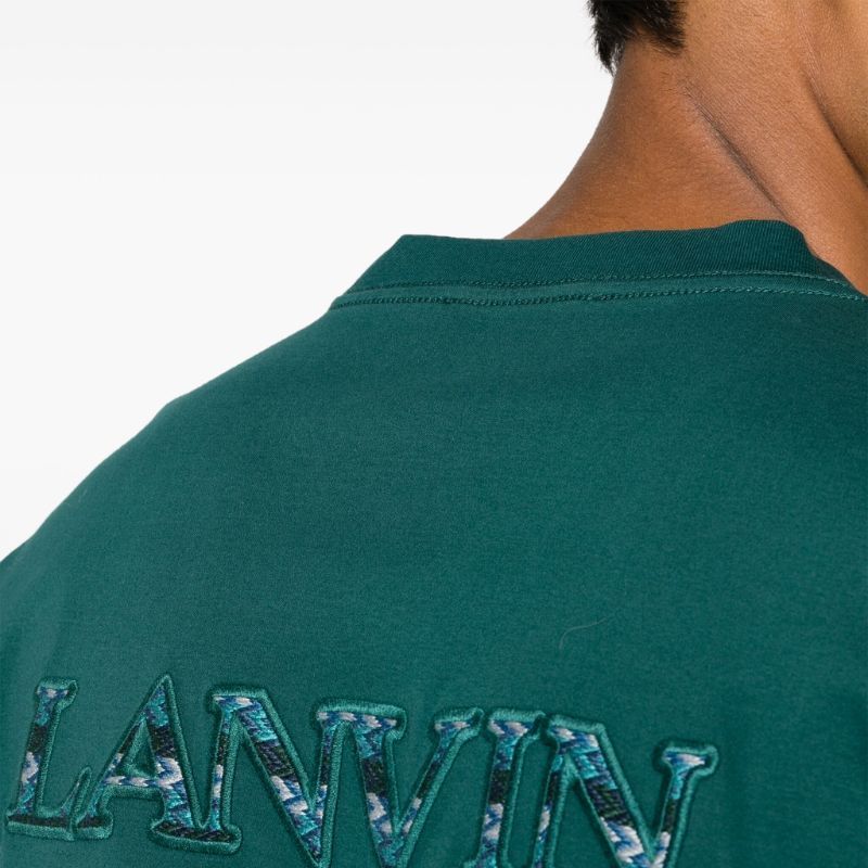 Details for Lanvin Kaos Crewneck Hijau dengan Bordir Logo. RM-TS0010-J207-H23