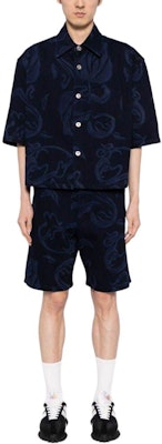 Lanvin Shorts de Mezclilla Índigo de Tiro Medio con Estampado Gráfico y Cremallera. RM-TR0138-D080-E2429 Lookbook Lanvin Shorts de Mezclilla Índigo de Tiro Medio con Estampado Gráfico y Cremallera. RM-TR0138-D080-E2429
