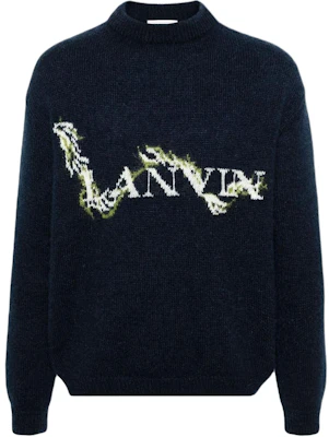 Sweater Knit Lanvin Navy Blue Round Neck dengan Cetakan Huruf. RM-PO0040-K031-P24277 Buy Sweater Knit Lanvin Navy Blue Round Neck dengan Cetakan Huruf. RM-PO0040-K031-P24277