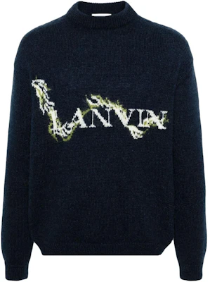 Sweater Knit Lanvin Navy Blue Round Neck dengan Cetakan Huruf. RM-PO0040-K031-P24277 Order Sweater Knit Lanvin Navy Blue Round Neck dengan Cetakan Huruf. RM-PO0040-K031-P24277