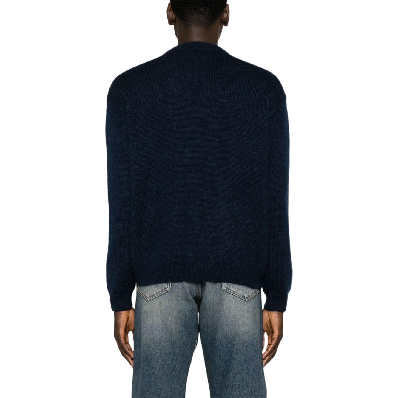 Shop Sweater Knit Lanvin Navy Blue Round Neck dengan Cetakan Huruf. RM-PO0040-K031-P24277