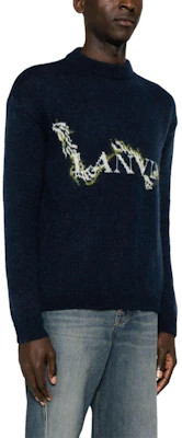 Sweater Knit Lanvin Navy Blue Round Neck dengan Cetakan Huruf. RM-PO0040-K031-P24277 Purchase Sweater Knit Lanvin Navy Blue Round Neck dengan Cetakan Huruf. RM-PO0040-K031-P24277