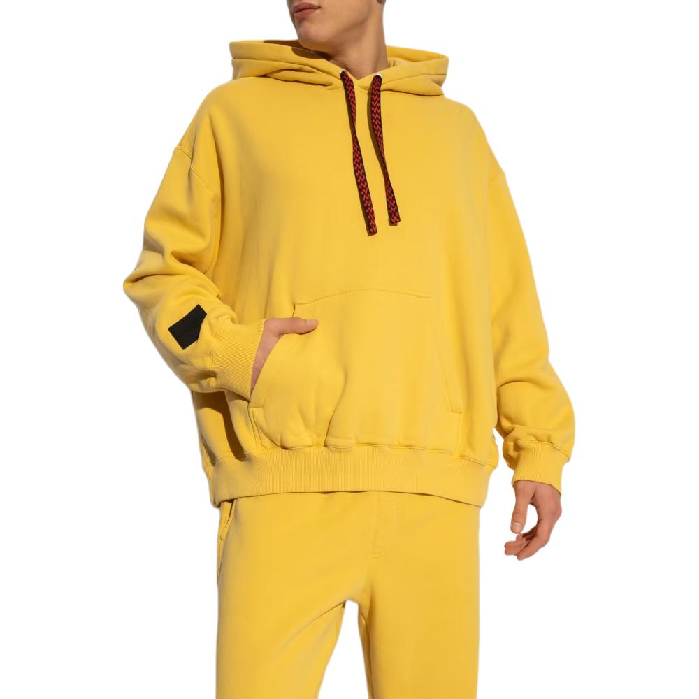 Shop Sudadera con capucha amarilla de color sólido Lanvin. RU-HO0005-J115-P24810