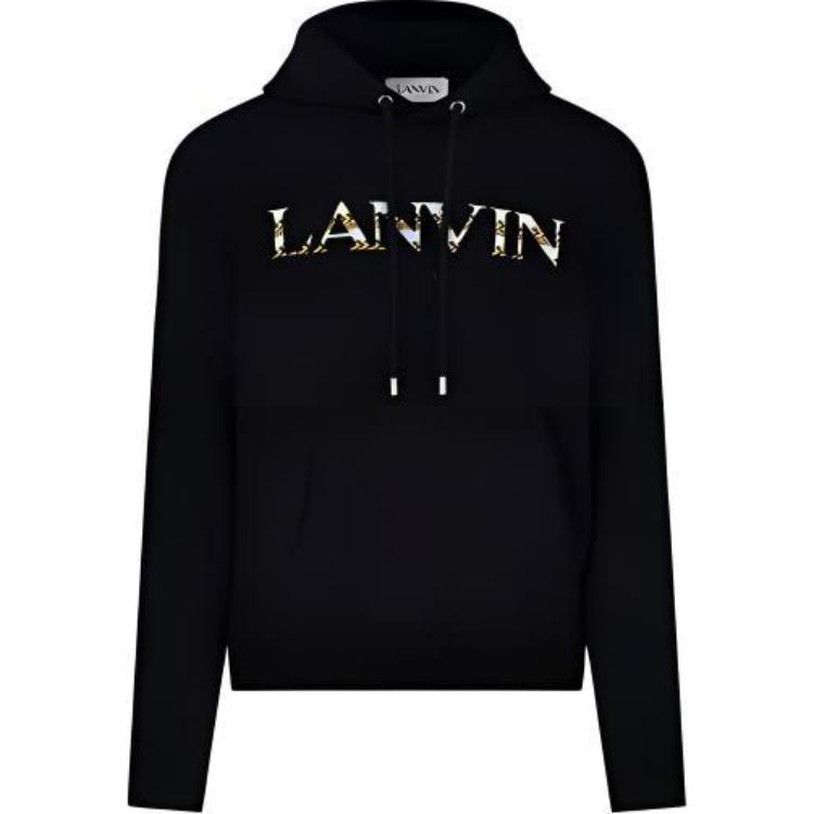 Lanvin  Solid Logo Printed Sweatshirt - Black. RM-HO0010J-209-A2210