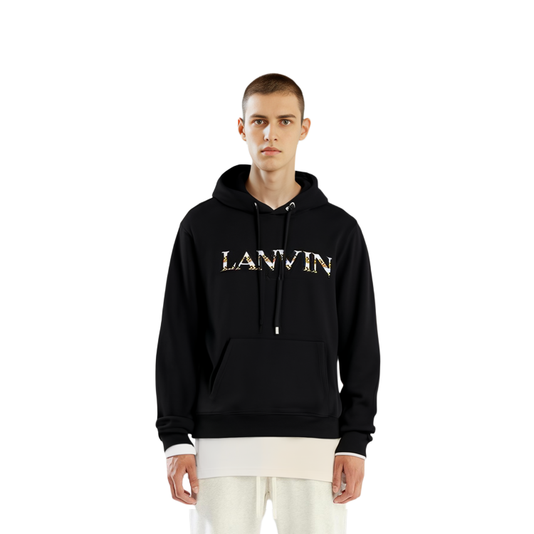 Details for 朗万黑色印花徽标卫衣 RM-HO0010J-209-A2210