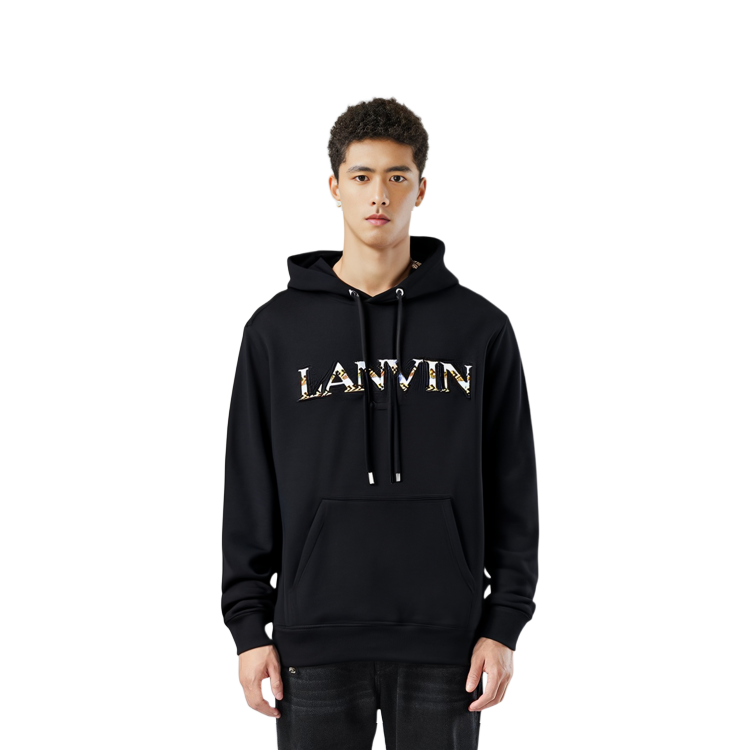 Sizing 朗万黑色印花徽标卫衣 RM-HO0010J-209-A2210