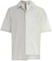 Lanvin Striped Collared Short Sleeve Button-Up Shirt Multicolor. RM-SI0014-5851-P24654 Lanvin Striped Collared Short Sleeve Button-Up Shirt Multicolor. RM-SI0014-5851-P24654