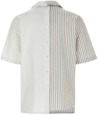 Camisa de manga corta Lanvin a rayas con cuello y botones multicolor. RM-SI0014-5851-P24654 Lookbook Camisa de manga corta Lanvin a rayas con cuello y botones multicolor. RM-SI0014-5851-P24654