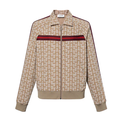 Lanvin Striped Zip-Up Collared Long Sleeve Jacket - Off White. RM-SS0006-4933-A21