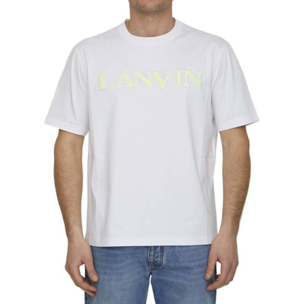 Lanvin  White Casual Short Sleeve Crew Neck T-Shirt. RMTS0005J207P2301