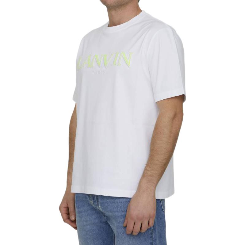 Shop Lanvin  White Casual Short Sleeve Crew Neck T-Shirt. RMTS0005J207P2301