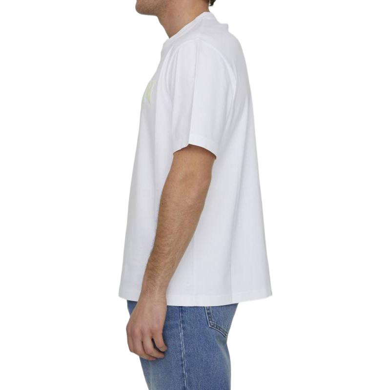 Purchase Lanvin  White Casual Short Sleeve Crew Neck T-Shirt. RMTS0005J207P2301