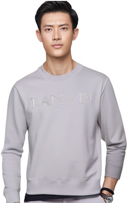 Lanvin Crewneck Sweatshirt Putih Dengan Bordir Huruf di Depan. RMSS0001-J210P23-01 Lookbook Lanvin Crewneck Sweatshirt Putih Dengan Bordir Huruf di Depan. RMSS0001-J210P23-01