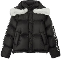 Lanvin Winter Black Hooded Puffer Jacket with Letter Print Design. RM-OU0112-O001-H21S1 Lanvin Winter Black Hooded Puffer Jacket with Letter Print Design. RM-OU0112-O001-H21S1