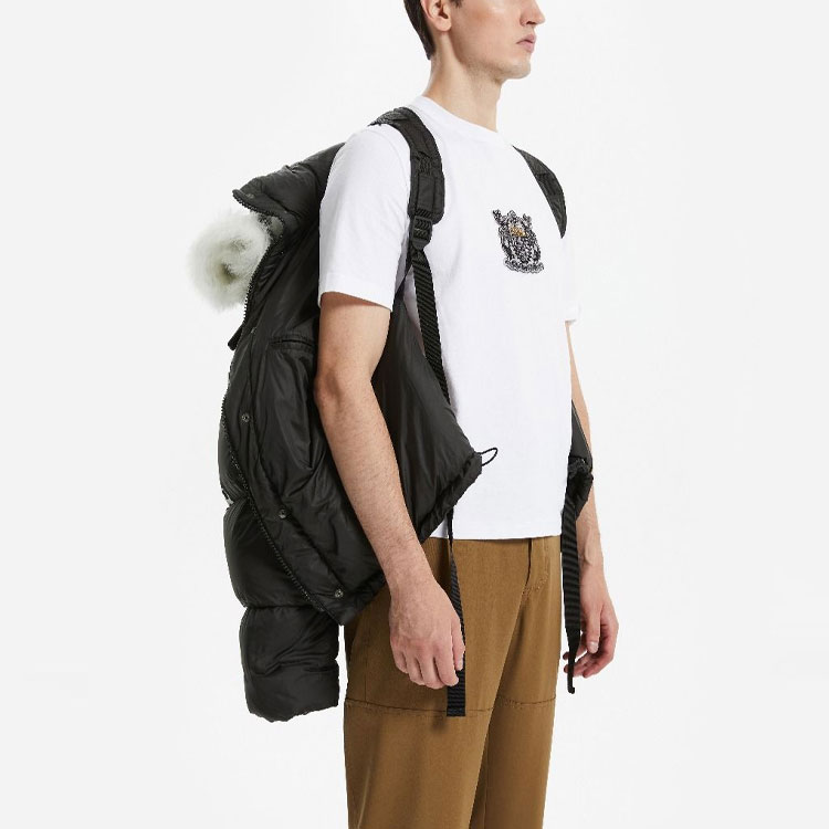 Details for Lanvin Jaket Musim Dingin Hitam Hoodie Puffer dengan Desain Huruf. RM-OU0112-O001-H21S1