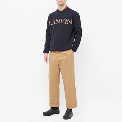 Lanvin Sweater Bulu dengan Logo Crewneck Lengan Panjang - Biru. RM-PO0040-K202-P22291 Lookbook Lanvin Sweater Bulu dengan Logo Crewneck Lengan Panjang - Biru. RM-PO0040-K202-P22291