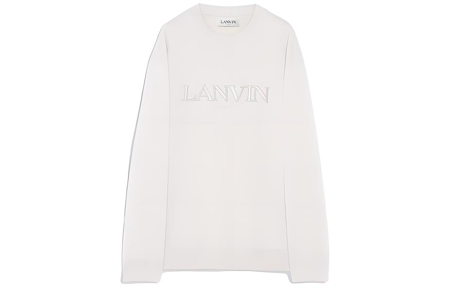 Lanvin Beige Crewneck Sweatshirt with Letter Print Long Sleeves RM-SS0004-J210-A23042