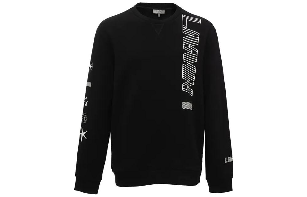 Lanvin Black Crewneck Sweatshirt with Letter Print Long Sleeves RMJE0043-P19-10