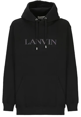 Lanvin Black Hoodie with Letter Embroidery Design RMHO0009J233H2310 Buy Lanvin Black Hoodie with Letter Embroidery Design RMHO0009J233H2310