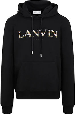 Lanvin 黑色連帽衫 字母印花套頭設計 RM-HO0010-J209-A22 Order Lanvin 黑色連帽衫 字母印花套頭設計 RM-HO0010-J209-A22