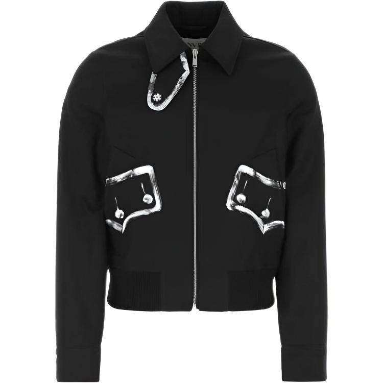 Lanvin Black Zip-Up Collared Long-Sleeve Jacket RM-JA0128-5391-A2210