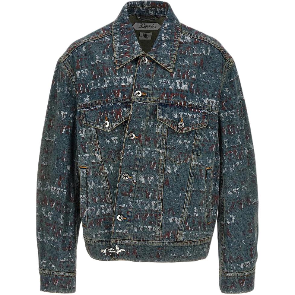 Lanvin Blue All-Over Print Single-Breasted Long-Sleeve Jacket RU-JA0137-D082-P2422