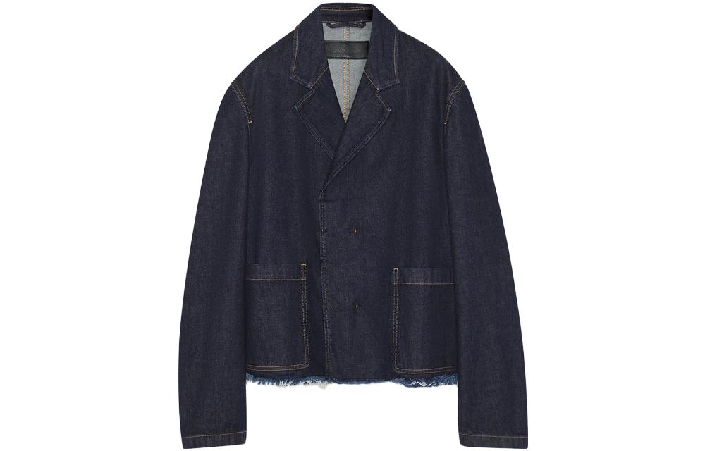 Lanvin Blue Button-Up Jacket with Folded Collar Long Sleeves RM-JA0335-D006-A232946