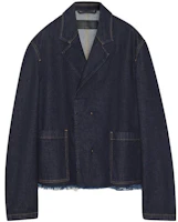 Lanvin Blue Button-Up Jacket with Folded Collar Long Sleeves RM-JA0335-D006-A232946 Lanvin Blue Button-Up Jacket with Folded Collar Long Sleeves RM-JA0335-D006-A232946