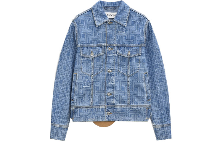 Order Chaqueta Vaquera Azul Lanvin con Estampado y Cuello Abierto. RM-JA0082-D025-H21