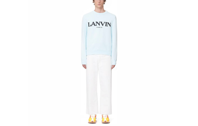 Lanvin Blue Embroidered Logo Crewneck Sweatshirt Unisex RM-JE0016-JR32-P21