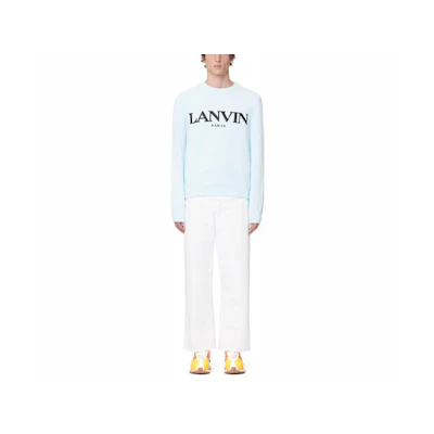 Lanvin Blue Embroidered Logo Crewneck Sweatshirt Unisex RM-JE0016-JR32-P21