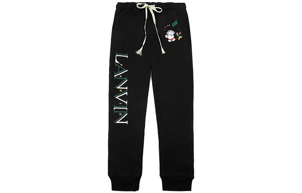 Order Pantalones Jogger de Punto con Letras Lanvin Capsule con Cordón Negro. RM-TR0022-J006-E2110