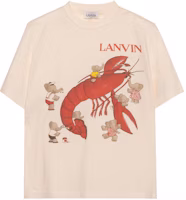 Lanvin Cartoon Elephant & Lobster Print Unisex T-Shirt Beige. RM-TS0002-J052-E2130 Lanvin Cartoon Elephant & Lobster Print Unisex T-Shirt Beige. RM-TS0002-J052-E2130