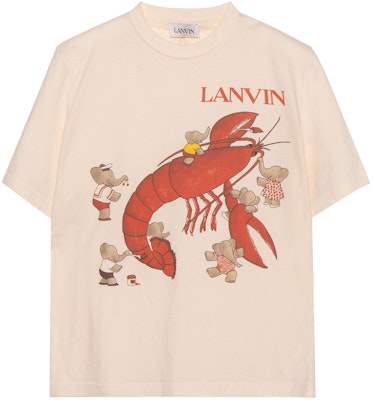 Kaos Unisex Lanvin Beige Motif Gajah & Lobster Kartun. RM-TS0002-J052-E2130 Buy Kaos Unisex Lanvin Beige Motif Gajah & Lobster Kartun. RM-TS0002-J052-E2130