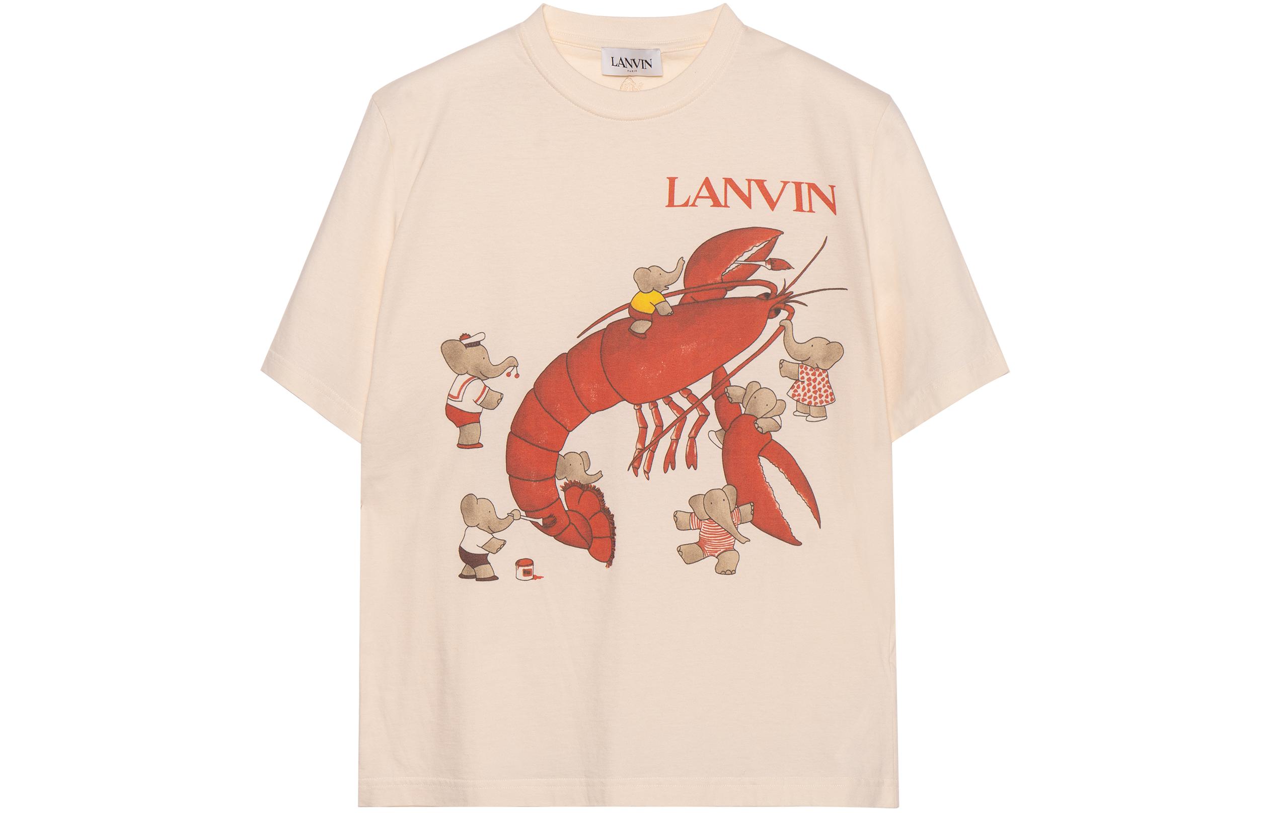 Order Kaos Unisex Lanvin Beige Motif Gajah & Lobster Kartun. RM-TS0002-J052-E2130