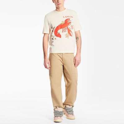 Kaos Unisex Lanvin Beige Motif Gajah & Lobster Kartun. RM-TS0002-J052-E2130 Shop Kaos Unisex Lanvin Beige Motif Gajah & Lobster Kartun. RM-TS0002-J052-E2130
