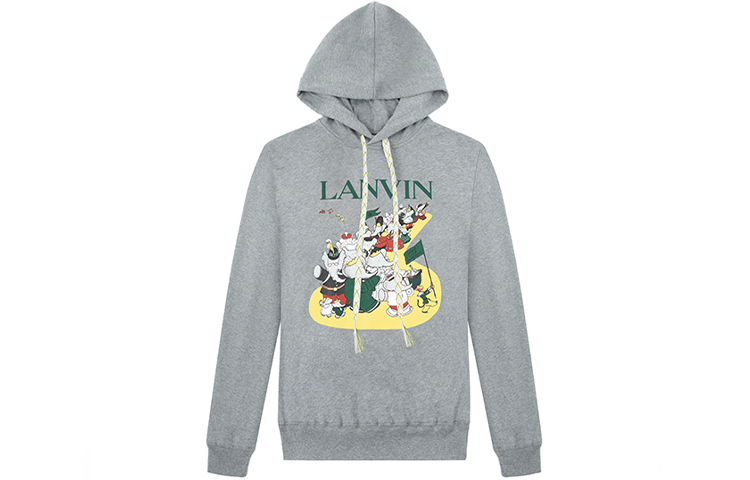 Lanvin Cartoon Print Hoodie Unisex Grey Long Sleeve Casual Wear RM-HO0002-J005-E21