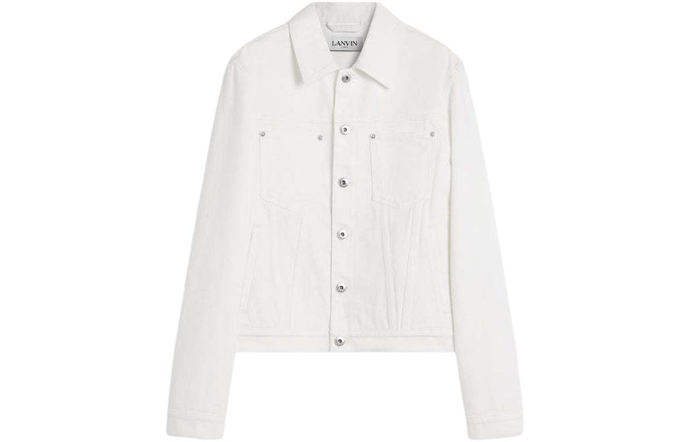 Lanvin Classic White Long-Sleeve Single-Breasted Jacket for Men RM-JA0003-D076-P2401