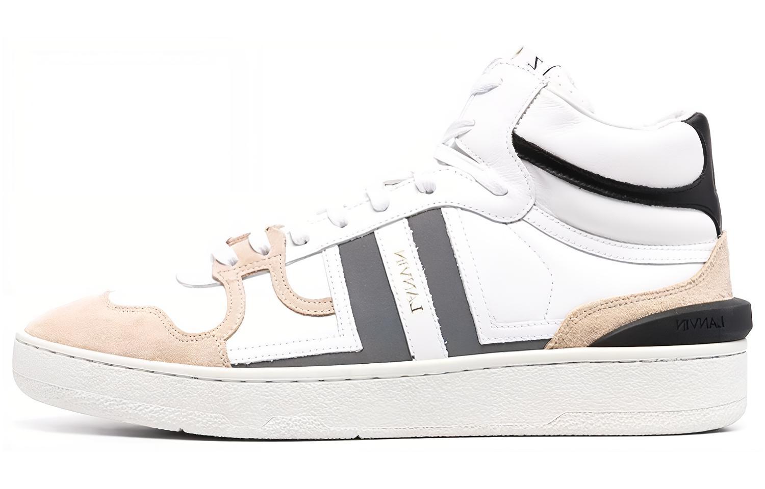 Lanvin Clay Leather High-Top 'White Brown Grey' FM-SKDK01-REFL-H2100M2