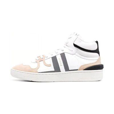 Lanvin Clay Leather High-Top 'White Brown Grey'