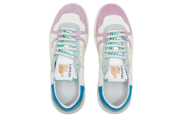 Shop LANVIN 浪凡 Clay 低幫拼色休閒 時尚板鞋 男款 白黃情人節限定