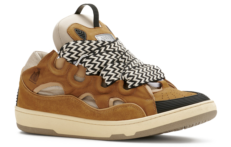 Order Lanvin浪凡 Curb 皮革運動鞋 減震防滑 低筒休閒面包鞋 時尚板鞋 男款 棕色