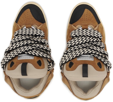 Lanvin浪凡 Curb 皮革運動鞋 減震防滑 低筒休閒面包鞋 時尚板鞋 男款 棕色 Shop Lanvin浪凡 Curb 皮革運動鞋 減震防滑 低筒休閒面包鞋 時尚板鞋 男款 棕色