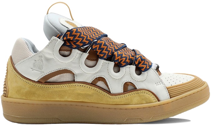 Lanvin浪凡 Curb 聚酯纖維 低幫綁帶 時尚板鞋 男款 白棕色 Order Lanvin浪凡 Curb 聚酯纖維 低幫綁帶 時尚板鞋 男款 白棕色