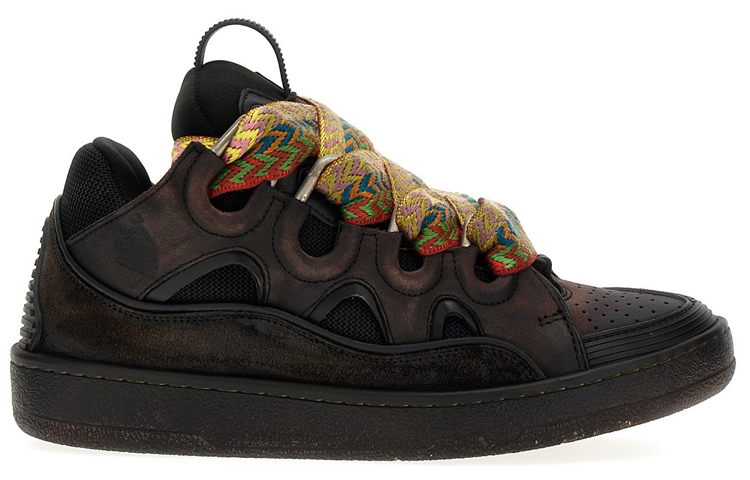 Order Lanvin浪凡 Curb 皮革 仿髒繫帶 低幫 板鞋 男款 黑色