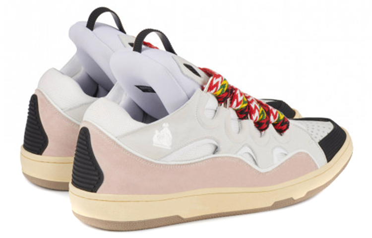 Shop 藍文浪凡 Curb 皮質拼接 低幫時尚板鞋 白色