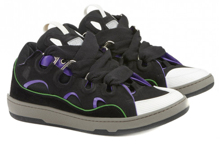 Lookbook Lanvin Curb Sepatu 'Hitam Ungu' FM-SKRK11-DRA1-P21B145