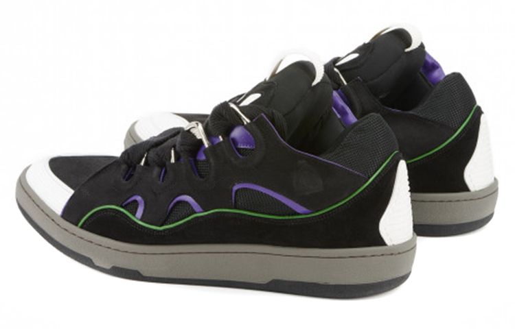 Shop Lanvin Curb Sepatu 'Hitam Ungu' FM-SKRK11-DRA1-P21B145